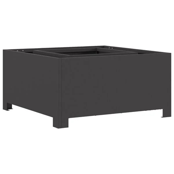 Brasero Carré en Acier Noir Mat - 80cm